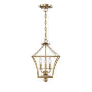 Broche 3 Light 11" Chandelier in Antique Gold