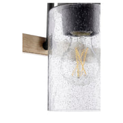 Pepper Glass 4 Light Vanity in Textured Black / Driftwood