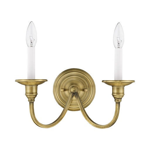 Cranford 2-Light Wall Sconce in Antique Brass