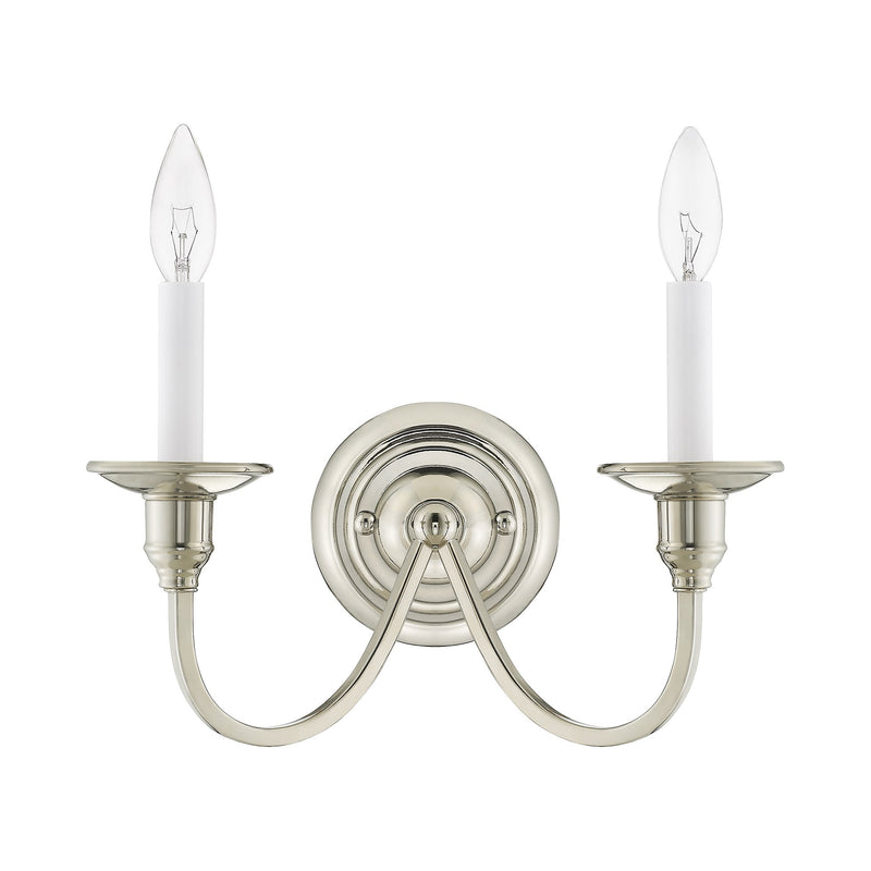 Cranford 2-Light Wall Sconce in Polished Nickel