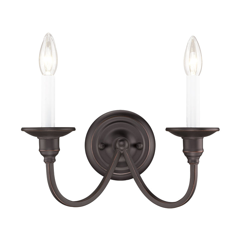Cranford 2-Light Wall Sconce in Hand Applied Olde Bronze