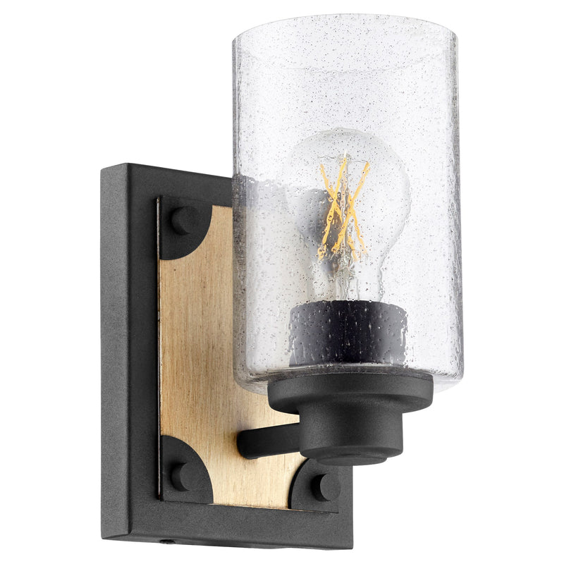 Corner Bracket 1 Light Wall Mount in Textured Black / Driftwood