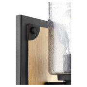 Corner Bracket 1 Light Wall Mount in Textured Black / Driftwood