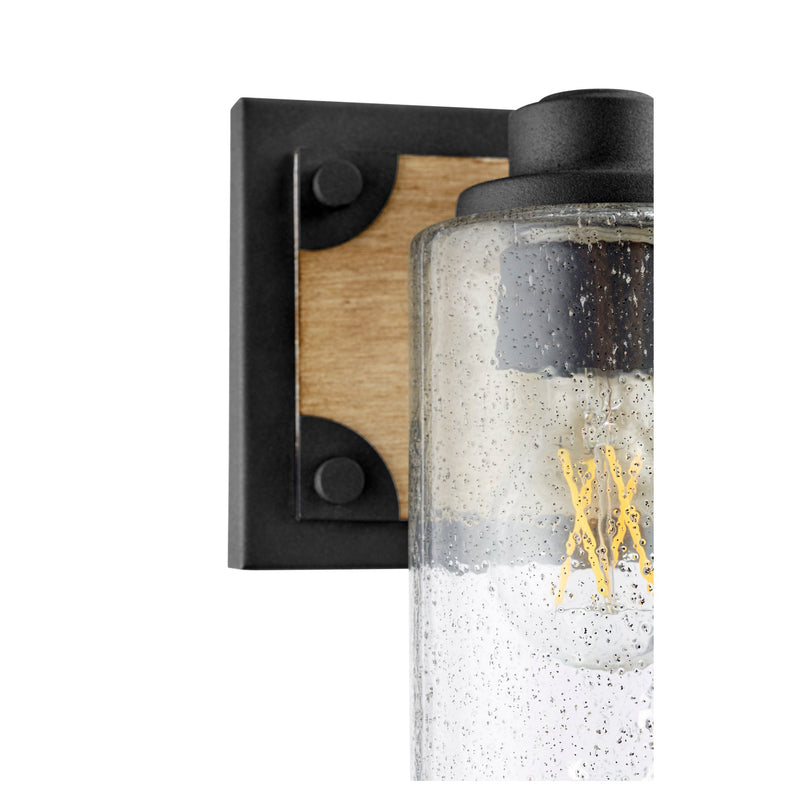 Corner Bracket 2 Light Vanity in Textured Black / Driftwood