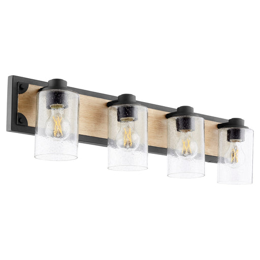 Corner Bracket 4 Light Vanity in Textured Black / Driftwood
