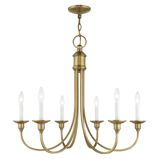 Cranford 6-Light Chandelier in Antique Brass