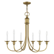 Cranford 6-Light Chandelier in Antique Brass