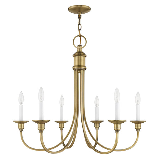 Cranford 6-Light Chandelier in Antique Brass