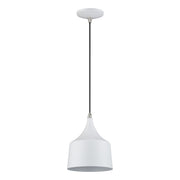 Bolita LED Pendant in White with Brushed Nickel Accents