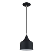 Bolita LED Pendant in Black with Brushed Nickel Accents