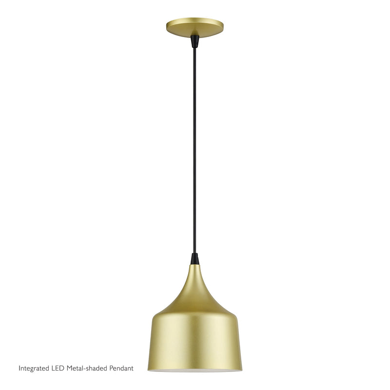 Bolita LED Pendant in Soft Gold with Black Accents
