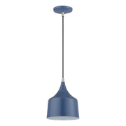 Bolita LED Pendant in Ocean Blue with Brushed Nickel Accents