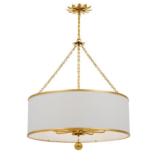 Broche 8 Light 29" Chandelier in Antique Gold