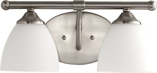 Brooks 2 Light Transitional Glass Vanity in Satin Nickel
