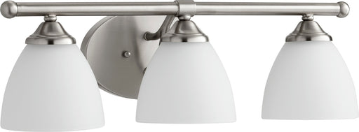 Brooks 3 Light Transitional Glass Vanity in Satin Nickel