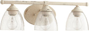Brooks 3 Light Transitional Glass Vanity in Persian White
