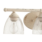 Brooks 3 Light Transitional Glass Vanity in Persian White