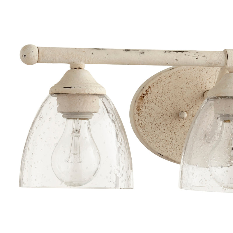 Brooks 3 Light Transitional Glass Vanity in Persian White