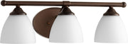Brooks 3 Light Transitional Glass Vanity in Oiled Bronze