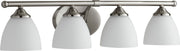 Brooks 4 Light Transitional Glass Vanity in Satin Nickel