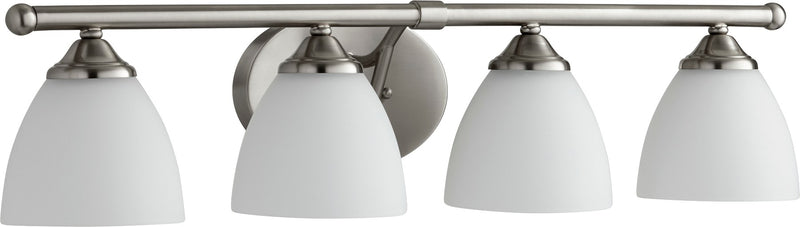 Brooks 4 Light Transitional Glass Vanity in Satin Nickel