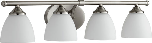Brooks 4 Light Transitional Glass Vanity in Satin Nickel