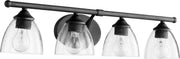 Brooks 4 Light Transitional Glass Vanity in Textured Black