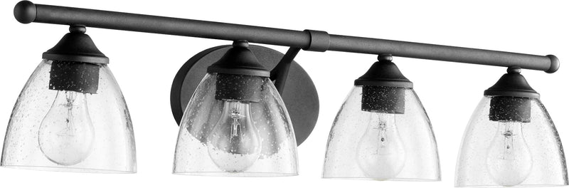 Brooks 4 Light Transitional Glass Vanity in Textured Black
