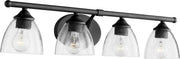 Brooks 4 Light Transitional Glass Vanity in Textured Black