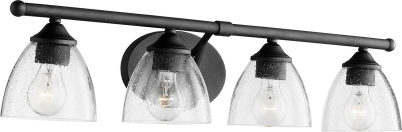 Brooks 4 Light Transitional Glass Vanity in Textured Black