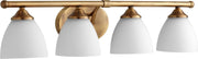 Brooks 4 Light Transitional Glass Vanity in Aged Brass