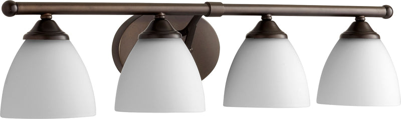 Brooks 4 Light Transitional Glass Vanity in Oiled Bronze