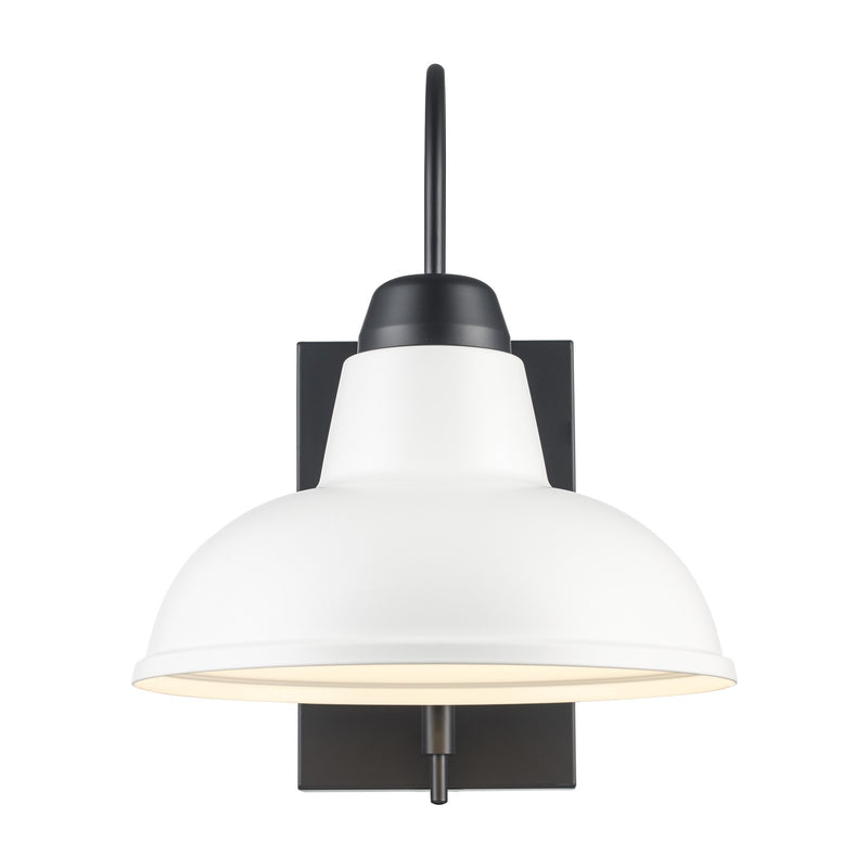 Gaviota 1-Light 14.75" Outdoor Wall Light in Black-White