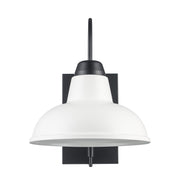 Gaviota 1-Light 14.75" Outdoor Wall Light in Black-White