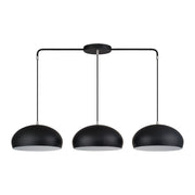 Domma 3-Light Linear Chandelier in Black with Brushed Nickel Accents