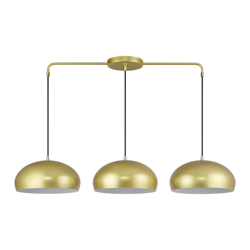 Domma 3-Light Linear Chandelier in Soft Gold with Polished Brass Accents