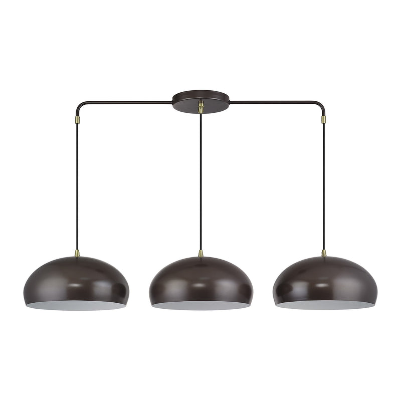 Domma 3-Light Linear Chandelier in English Bronze with Antique Brass Accents