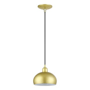 Domma Mini Pendant in Soft Gold with Polished Brass Accents