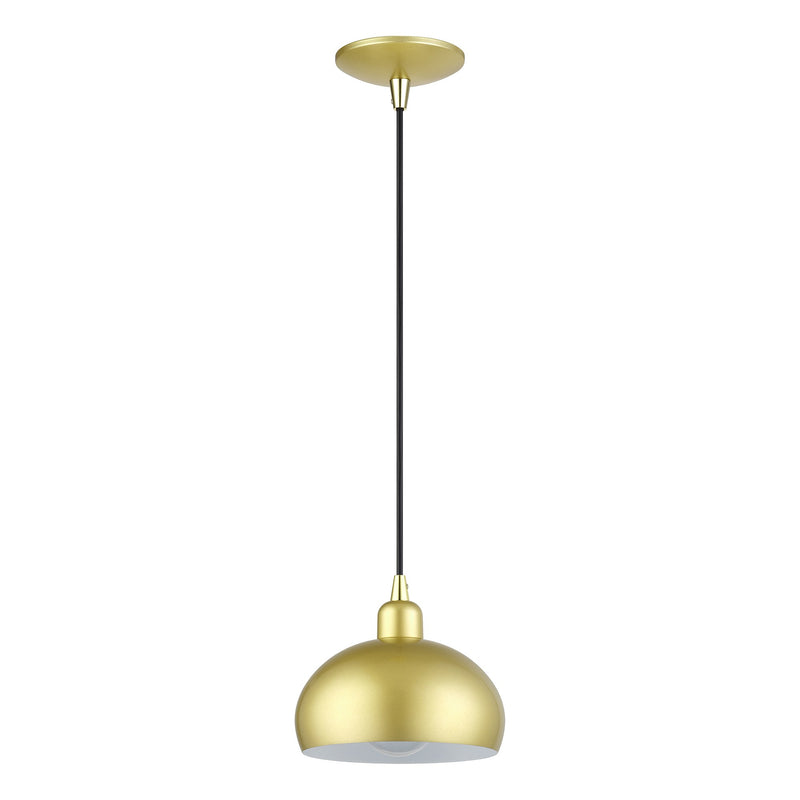 Domma Mini Pendant in Soft Gold with Polished Brass Accents