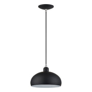 Domma 10" Pendant in Black with Brushed Nickel Accents