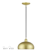 Domma 10" Pendant in Soft Gold with Polished Brass Accents