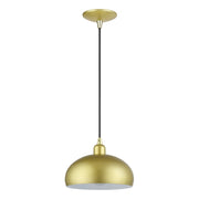 Domma 10" Pendant in Soft Gold with Polished Brass Accents