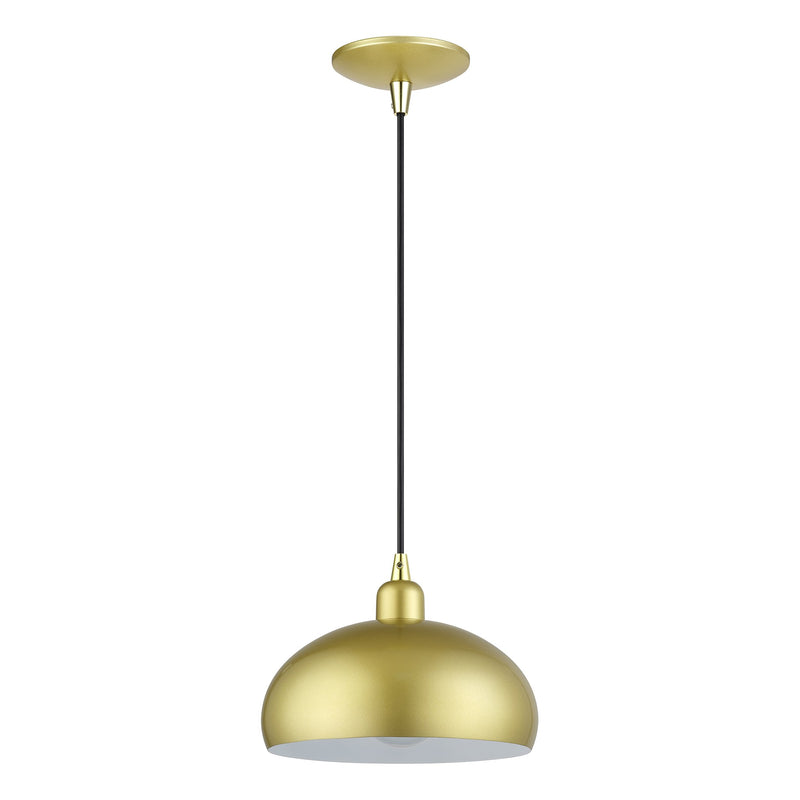 Domma 10" Pendant in Soft Gold with Polished Brass Accents