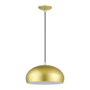 Domma 14" Pendant in Soft Gold with Polished Brass Accents