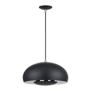 Domma 3-Light Pendant in Black with Brushed Nickel Accents