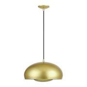 Domma 3-Light Pendant in Soft Gold with Polished Brass Accents