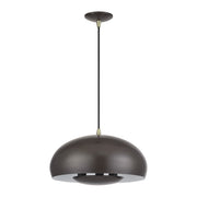Domma 3-Light Pendant in English Bronze with Antique Brass Accents