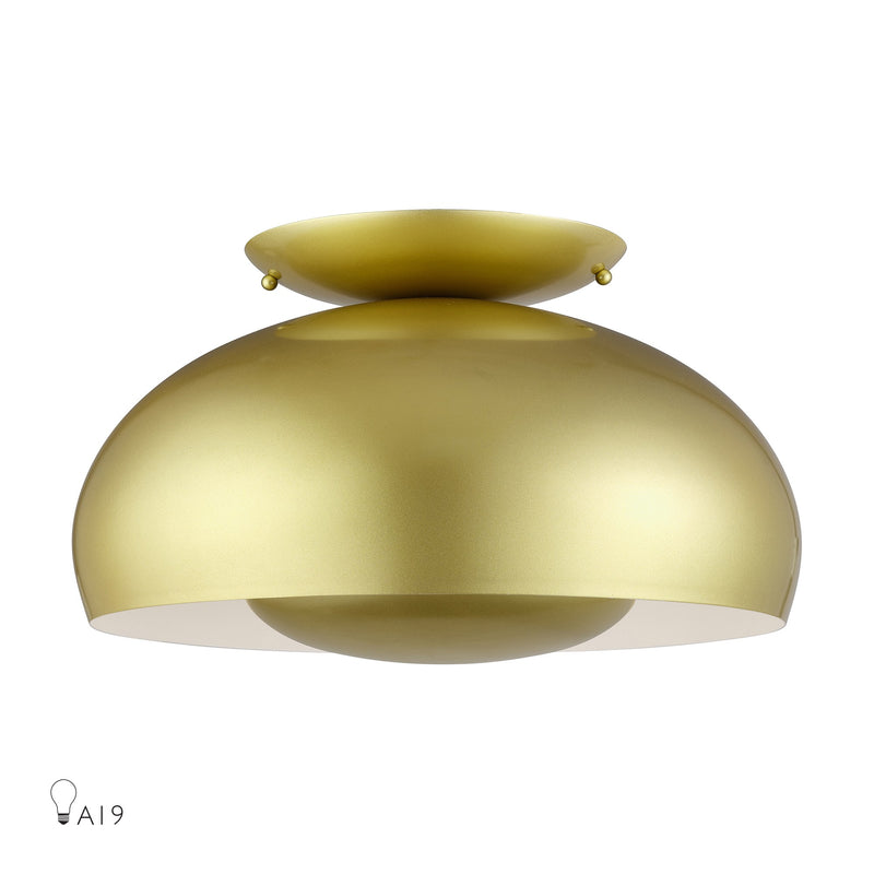 Domma 3-Light Semi-Flush Mount in Soft Gold