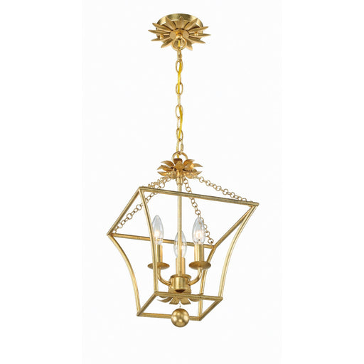 Broche 4 Light 16" Chandelier in Antique Gold