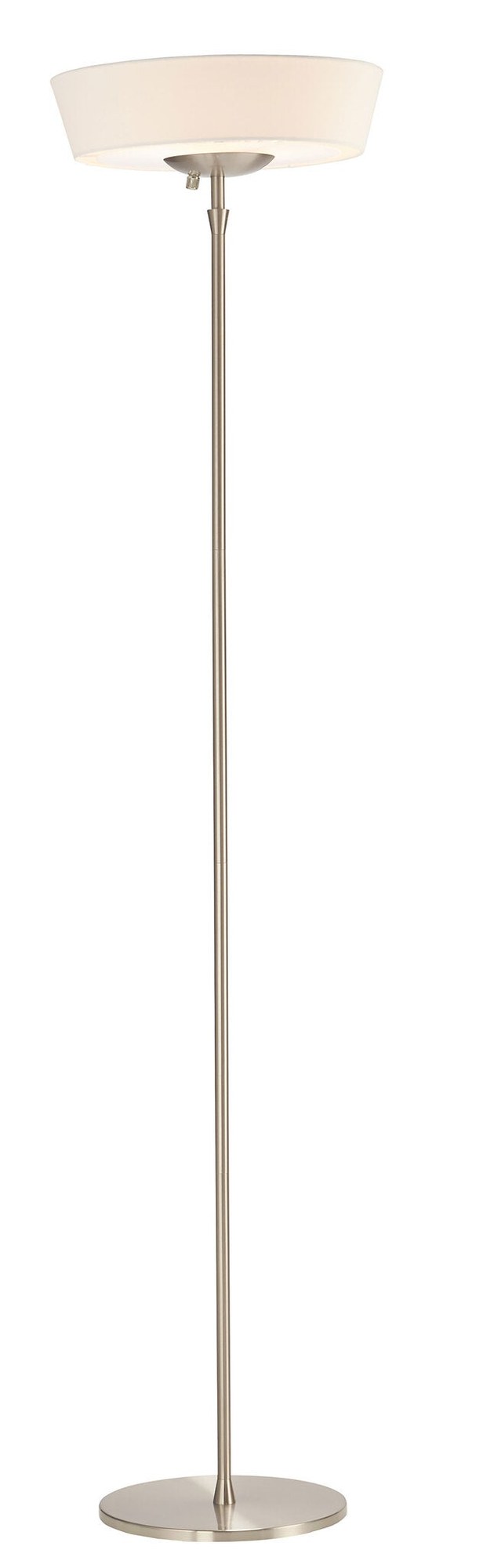 Harper 2-Light Torchiere Floor Lamp in Brushed Steel